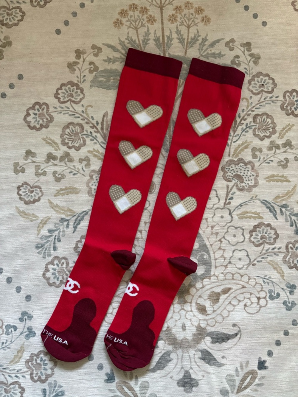 Red Nurse Knee High Compression Socks